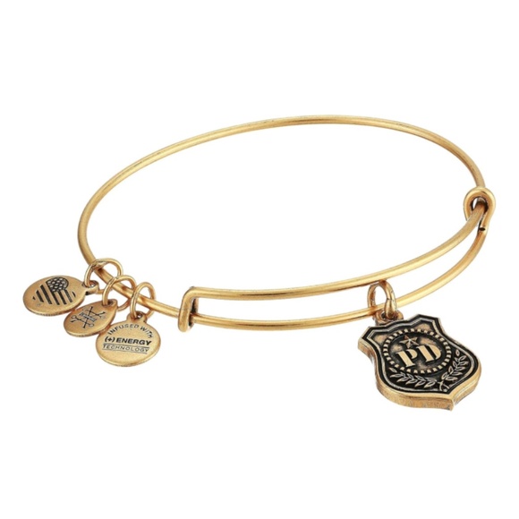 NWT Alex And Ani Law Enforcement Police Gold Bangle Bracelet - Picture 1 of 4